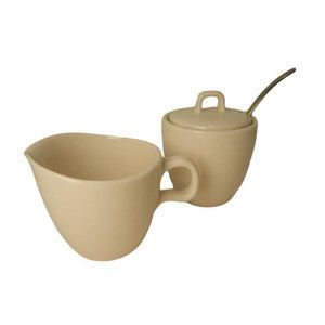 Starbucks Branded covered sugar and creamer & spoon New, white ceramic